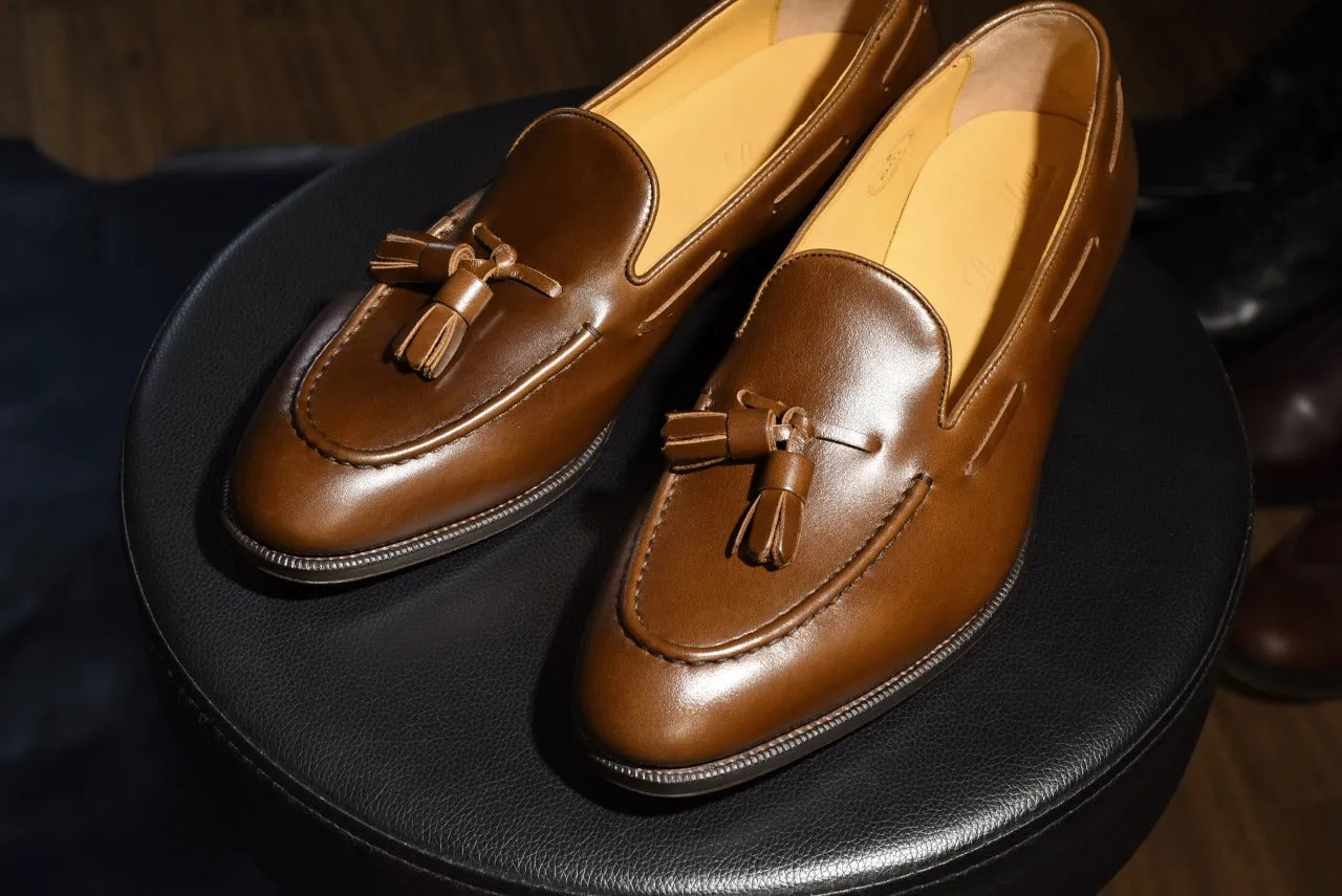“Raffy” Tasseled Loafer, Brown Dress Shoes, Goodyear welted, US size 5 1/2 ~ 10