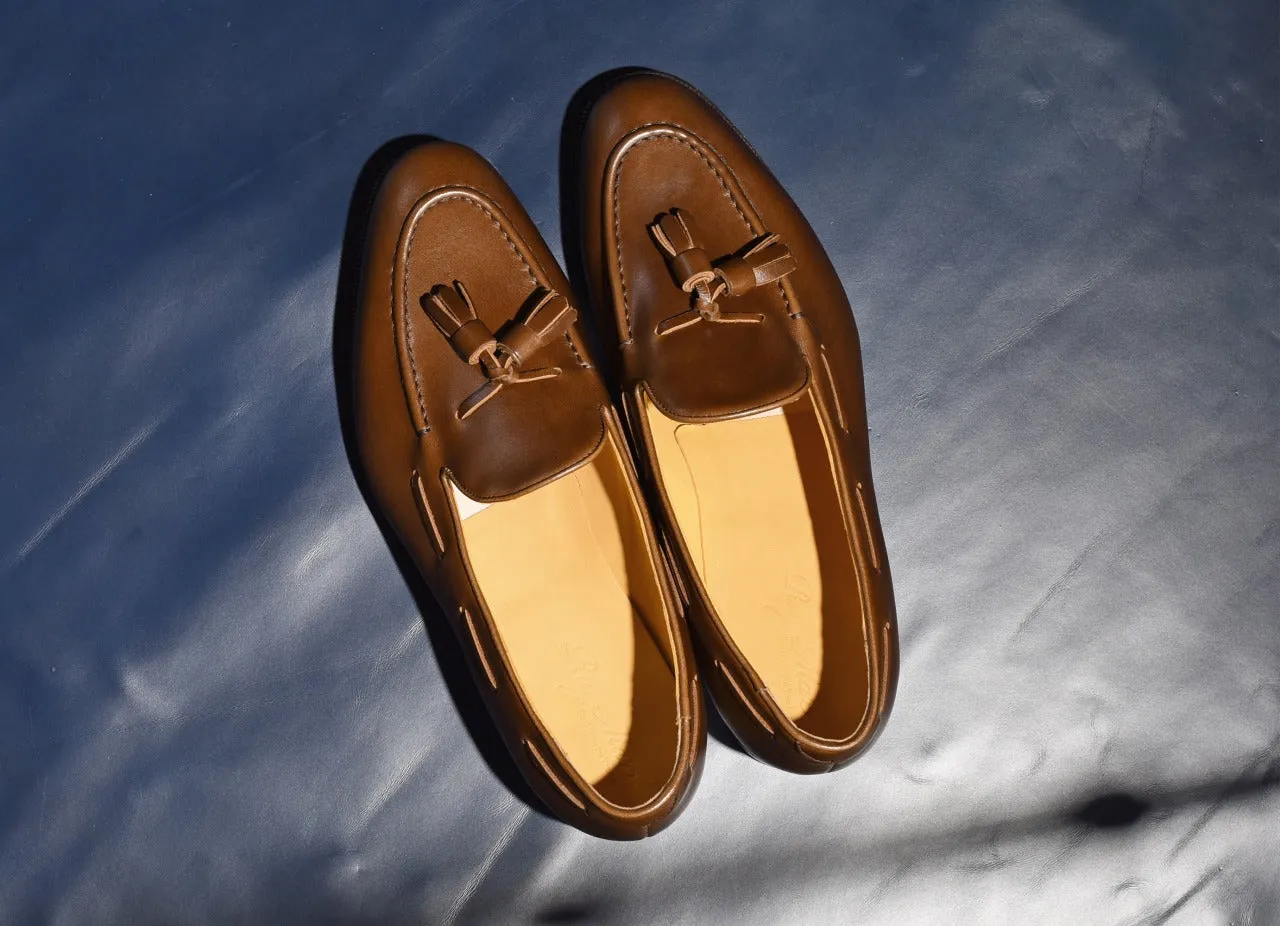 “Raffy” Tasseled Loafer, Brown Dress Shoes, Goodyear welted, US size 5 1/2 ~ 10