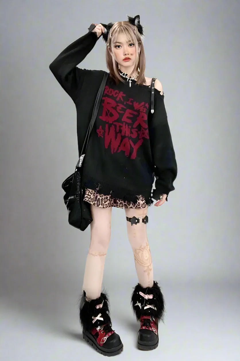 Rebel Slant Knit Sweater