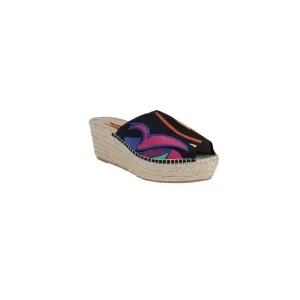 Respoke Women's SALMA Wedge Espadrilles Slide Sandals Black 35/5