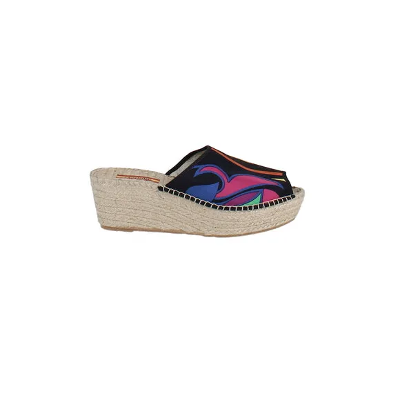 Respoke Women's SALMA Wedge Espadrilles Slide Sandals Black 35/5