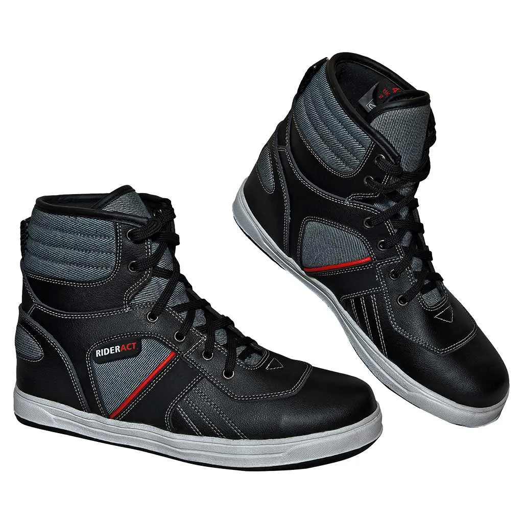 RIDERACT® Men’s Black Sneakers Motorbike Boots Tango Urban Style