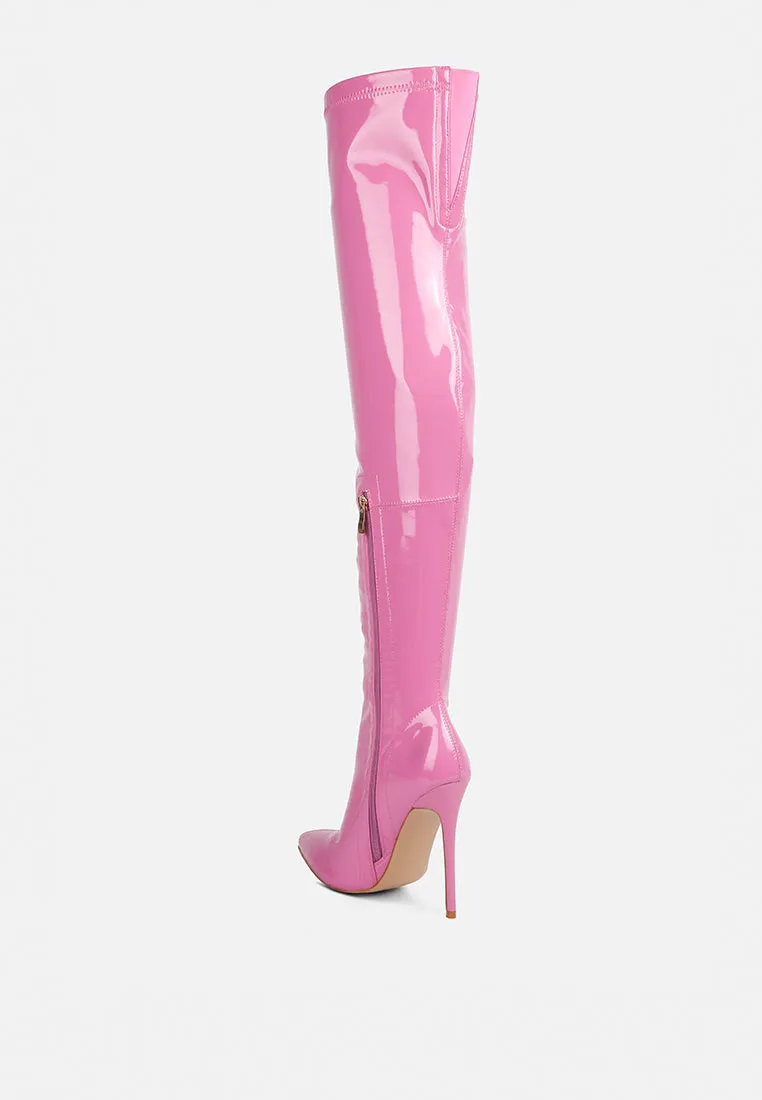 Riggle Long Patent Pu High Heel Boots By Ruw