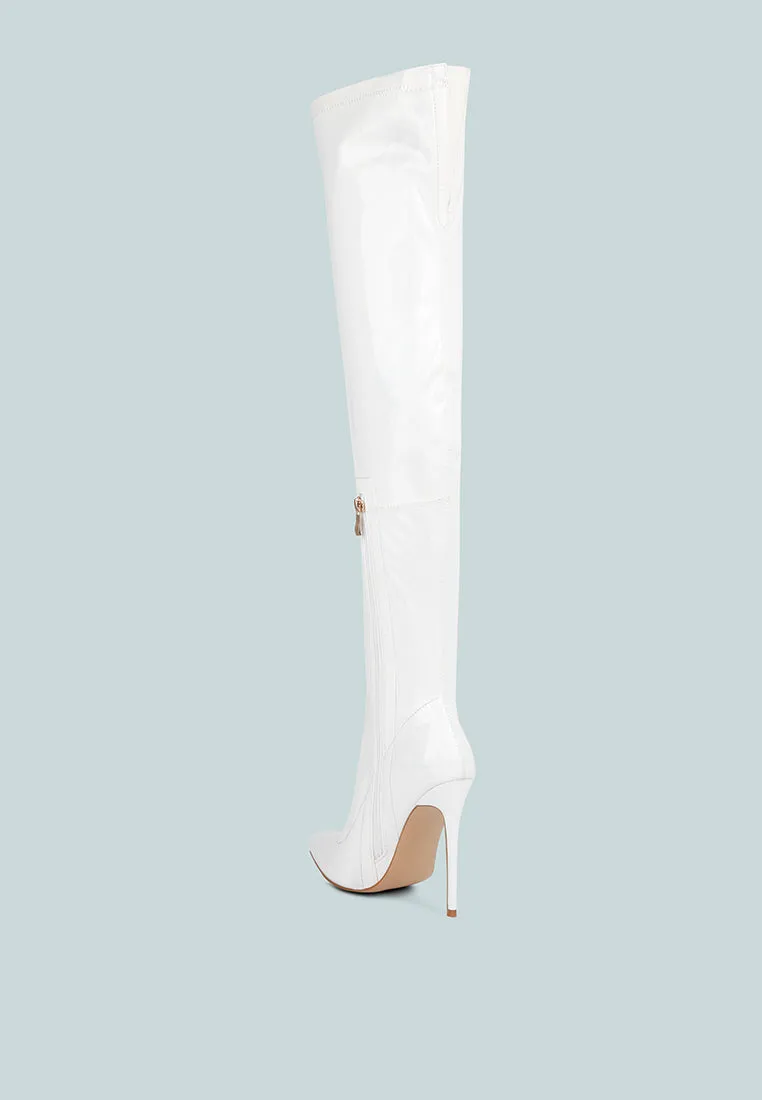 Riggle Long Patent Pu High Heel Boots By Ruw