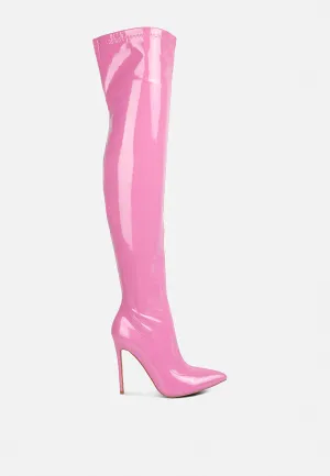 Riggle Long Patent Pu High Heel Boots By Ruw