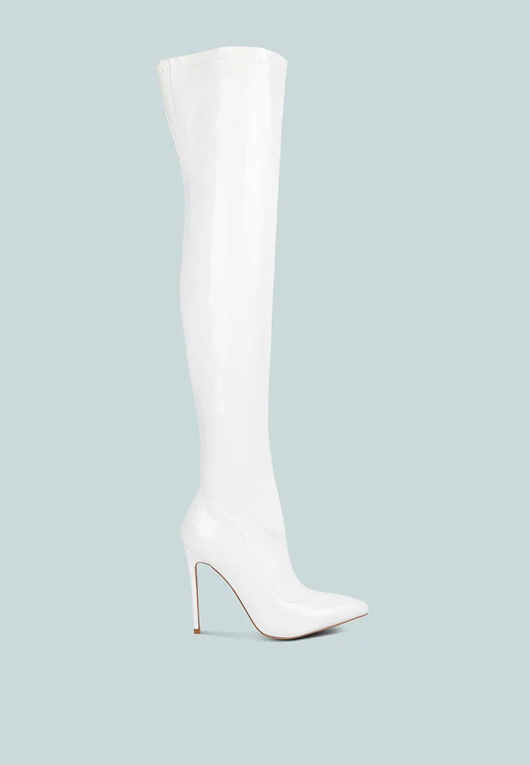 Riggle Long Patent Pu High Heel Boots By Ruw