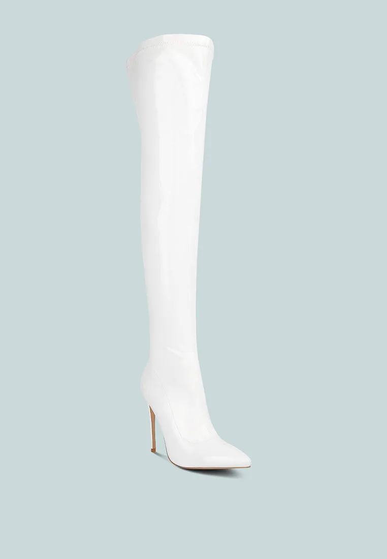 Riggle Long Patent Pu High Heel Boots By Ruw