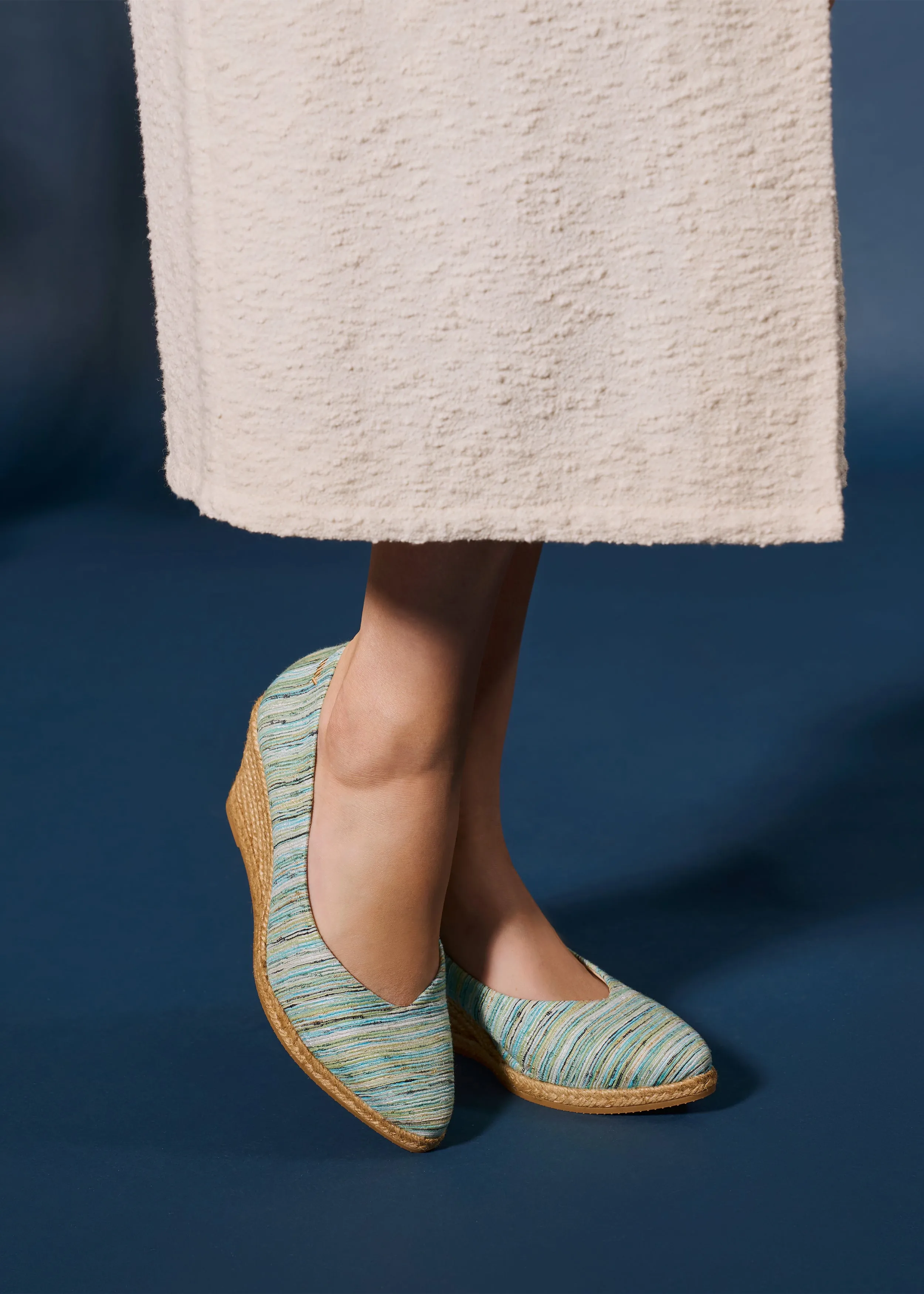 Roses Limited Edition Canvas V Cut Espadrille Wedges