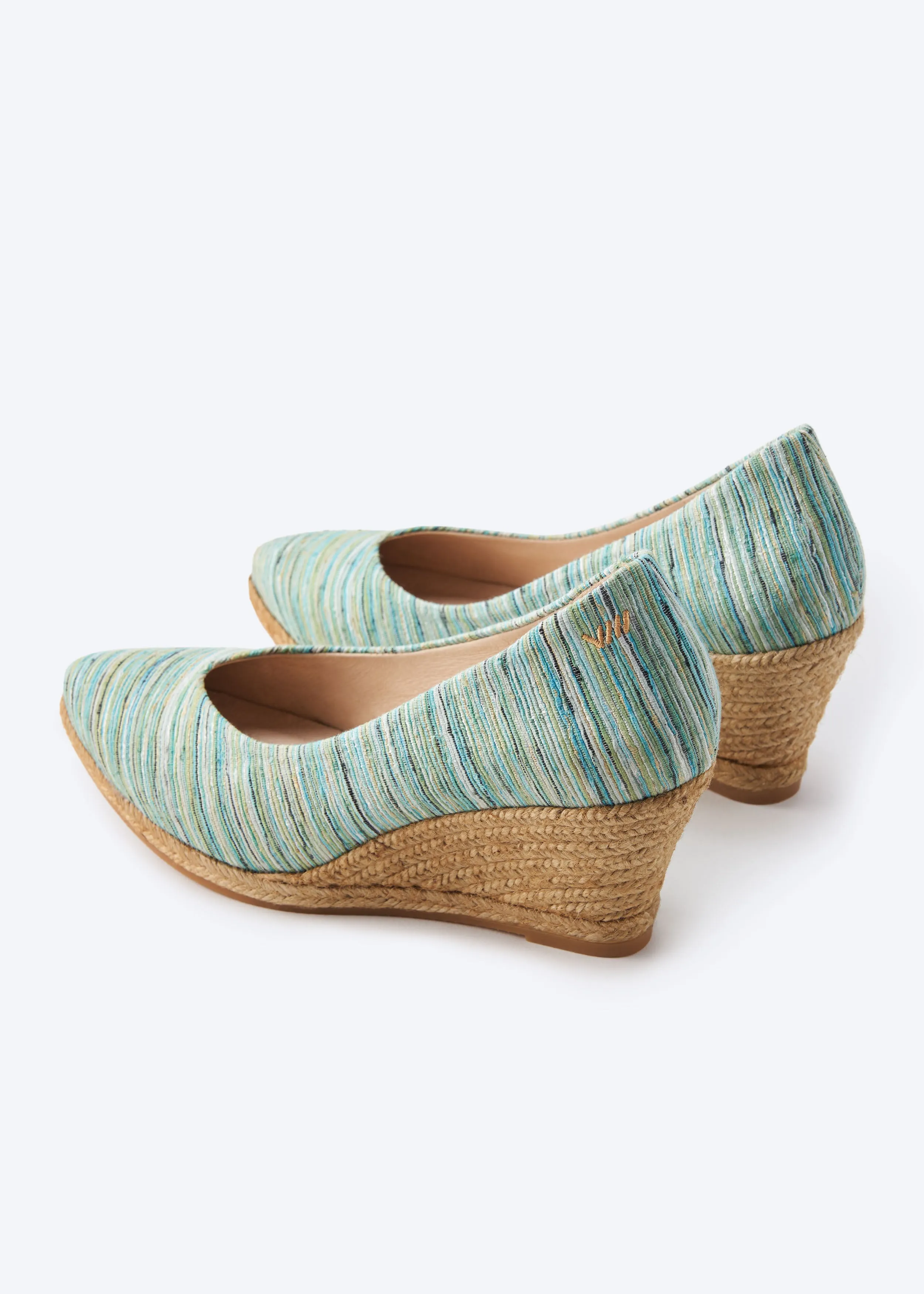 Roses Limited Edition Canvas V Cut Espadrille Wedges