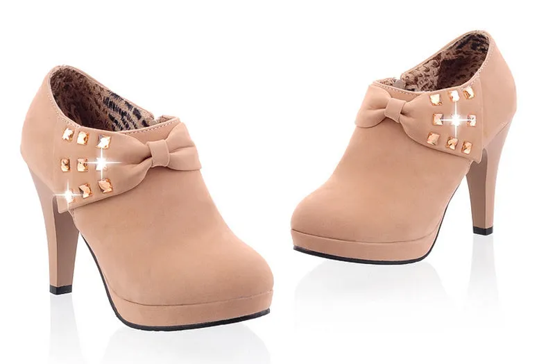 Round toe high heels