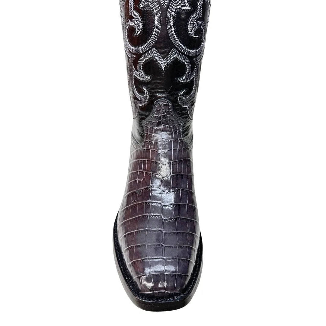 Safari Gray Baby Nile Crocodile Belly Cowboy Boots
