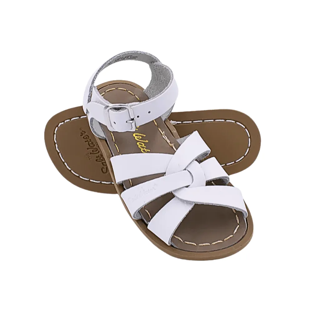 Salt Water Kids Original Sandal, White (Velcro)