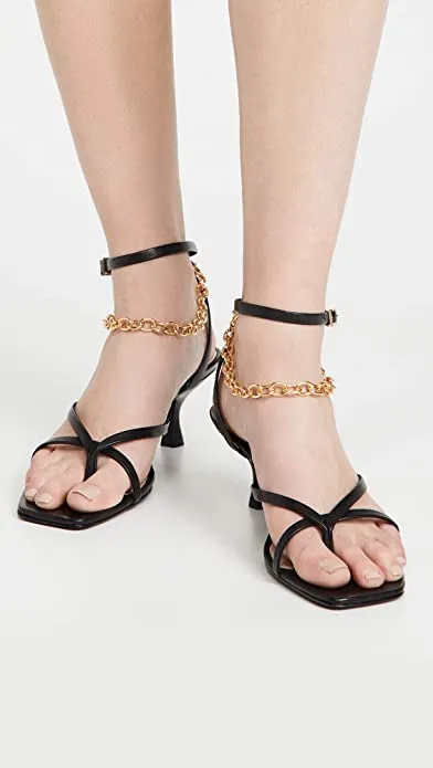 SCHUTZ Women's Sanny Sandals, Black, 5 Medium US