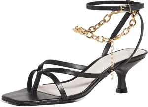 SCHUTZ Women's Sanny Sandals, Black, 5 Medium US