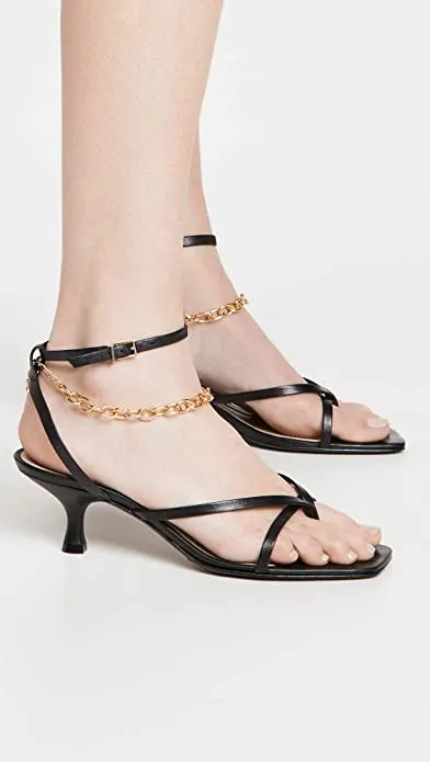 SCHUTZ Women's Sanny Sandals, Black, 5 Medium US