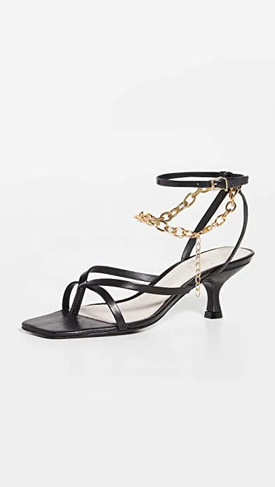 SCHUTZ Women's Sanny Sandals, Black, 5 Medium US