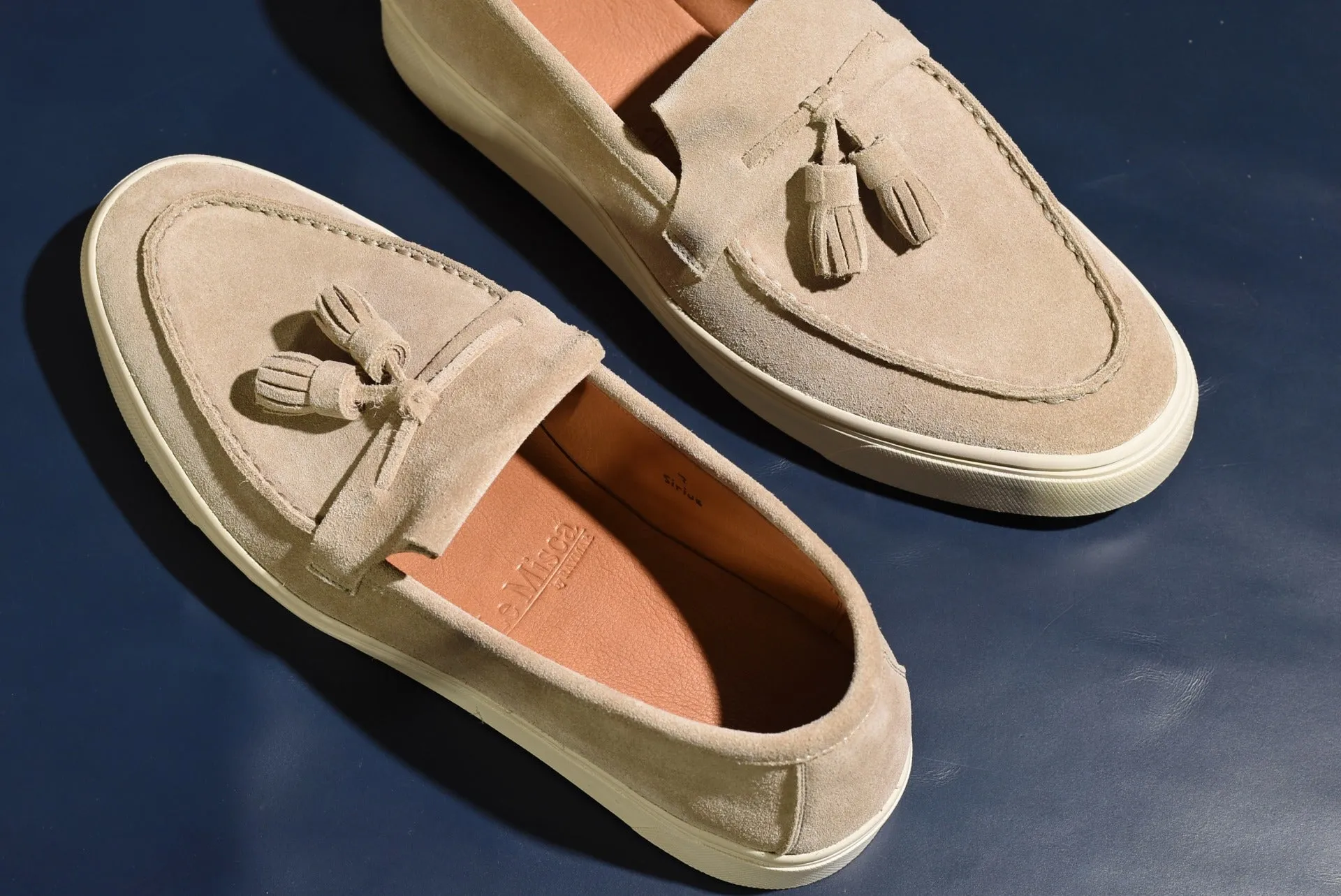 “Sirius” Tasseled Loafer, Beige Comfort Shoes, Vibram Cup Sole, US size 5 1/2 ~ 10