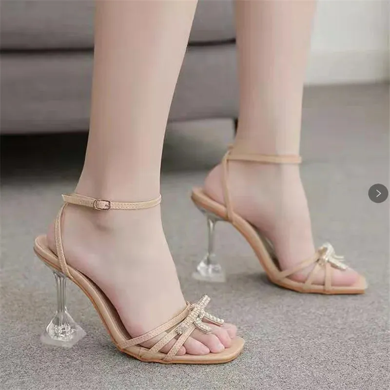 Slingback Rhinestone High Heels