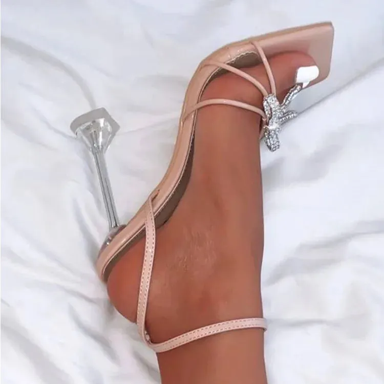Slingback Rhinestone High Heels