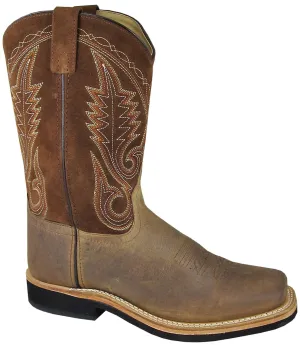 Smoky Mountain Boots Mens Boonville Brown Distress Leather Square Toe 10 D
