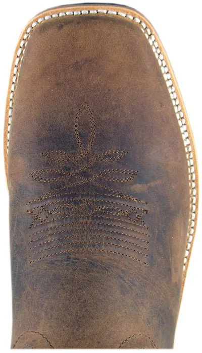 Smoky Mountain Boots Mens Boonville Brown Distress Leather Square Toe 10 D
