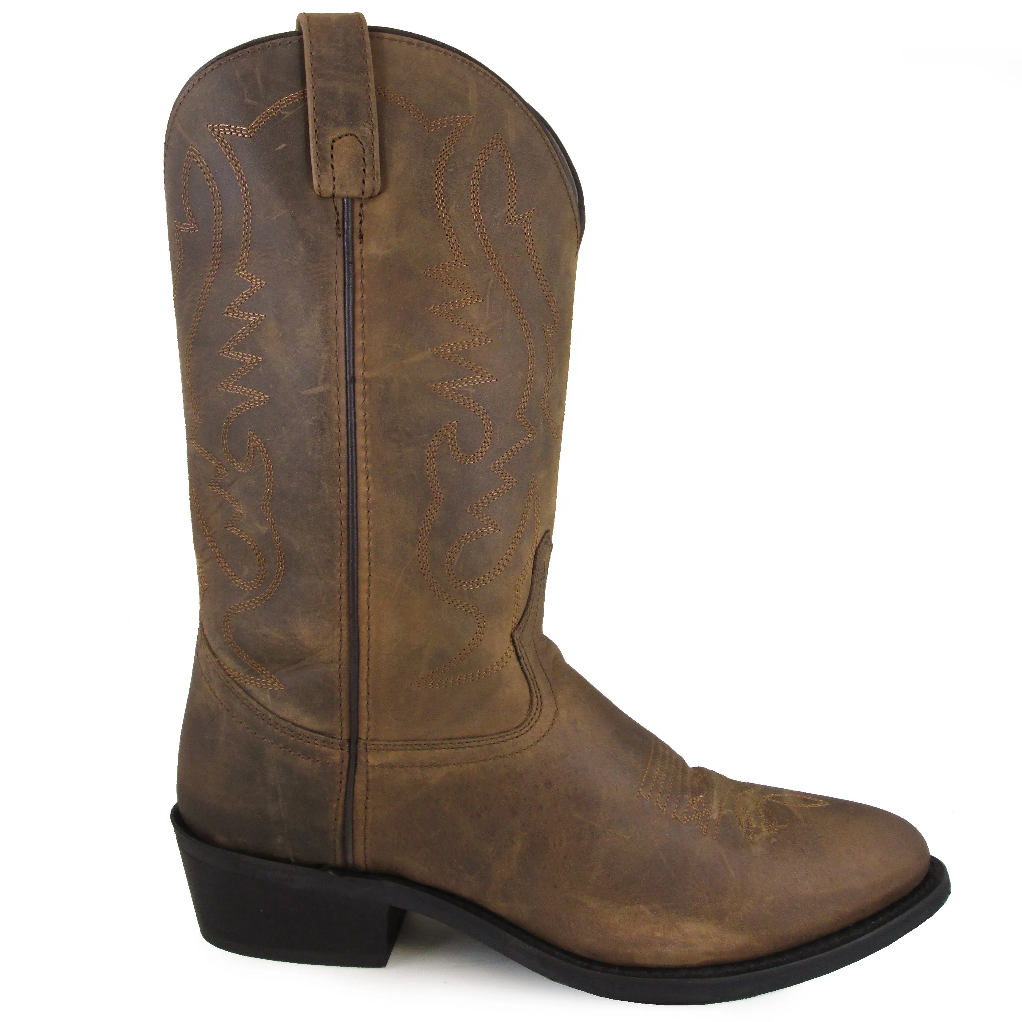 Smoky Mountain Boots Mens Denver Brown Oiled Leather Basic Western 9.5 D