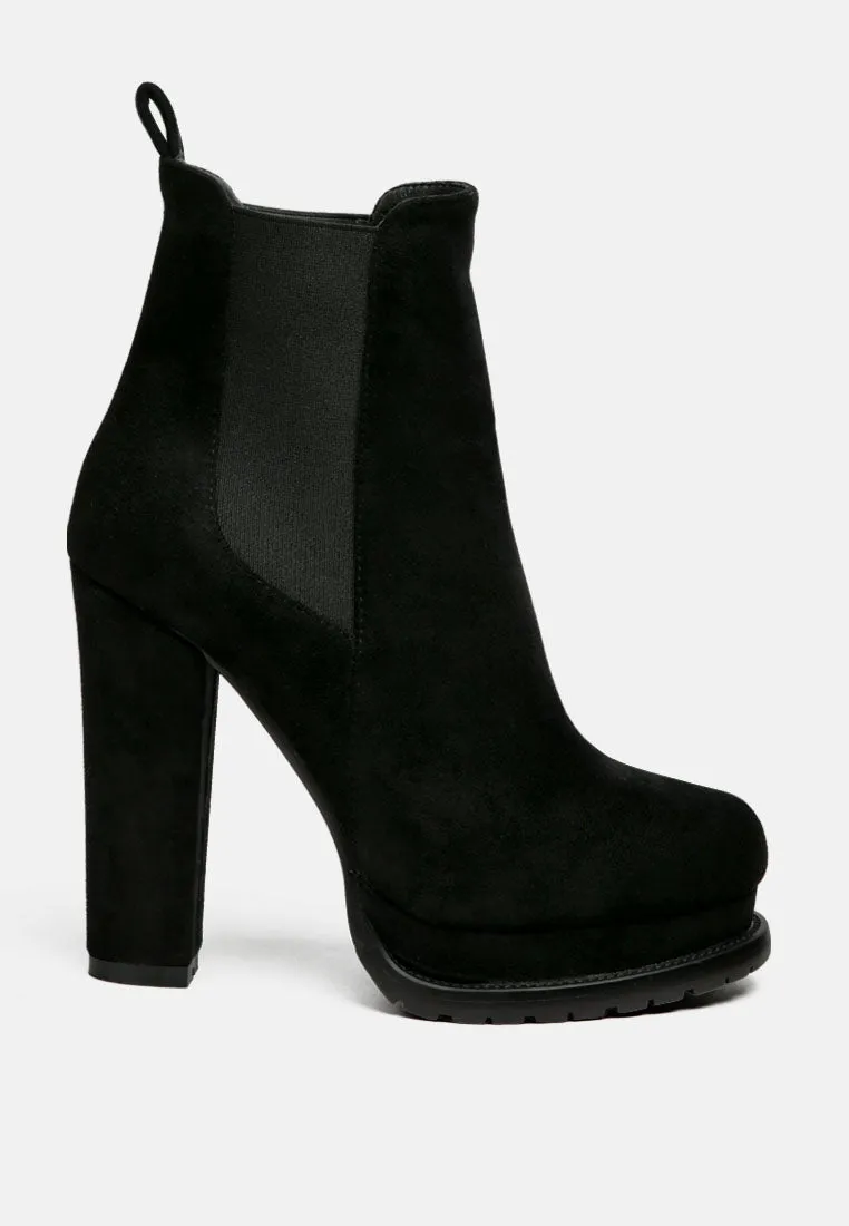 Spire Suede Block Heeled Boots By Ruw