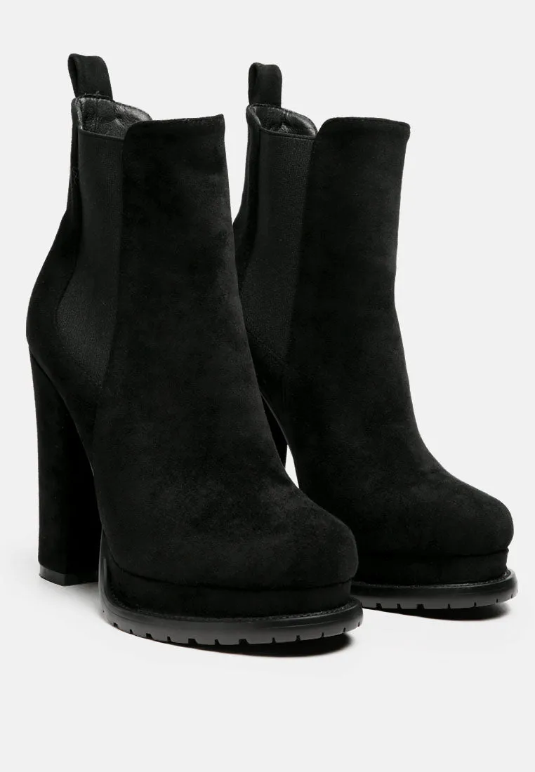 Spire Suede Block Heeled Boots By Ruw