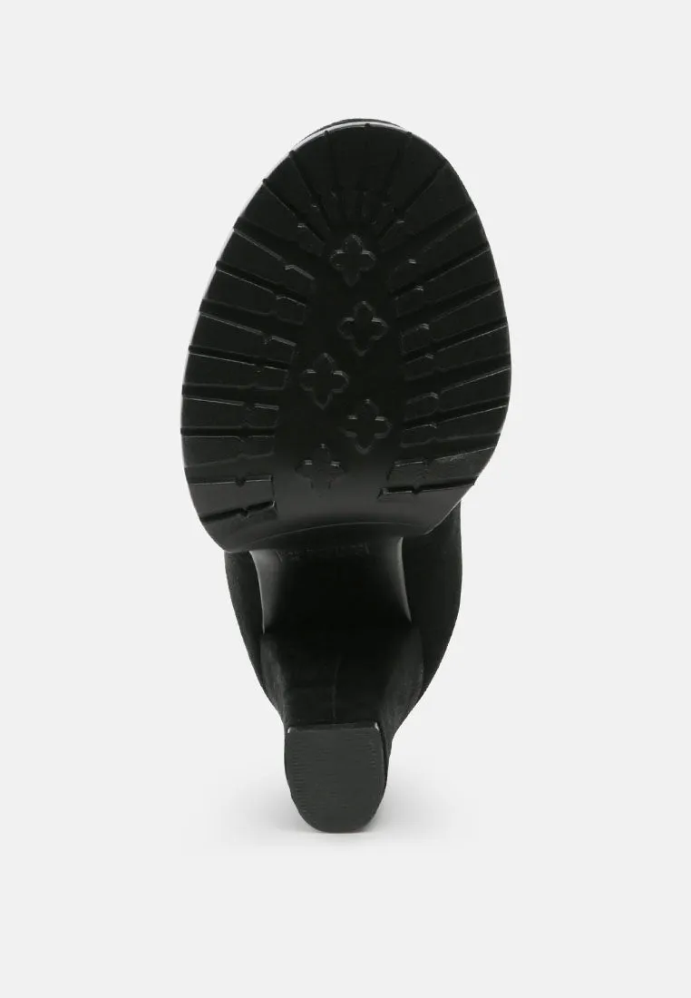 Spire Suede Block Heeled Boots By Ruw