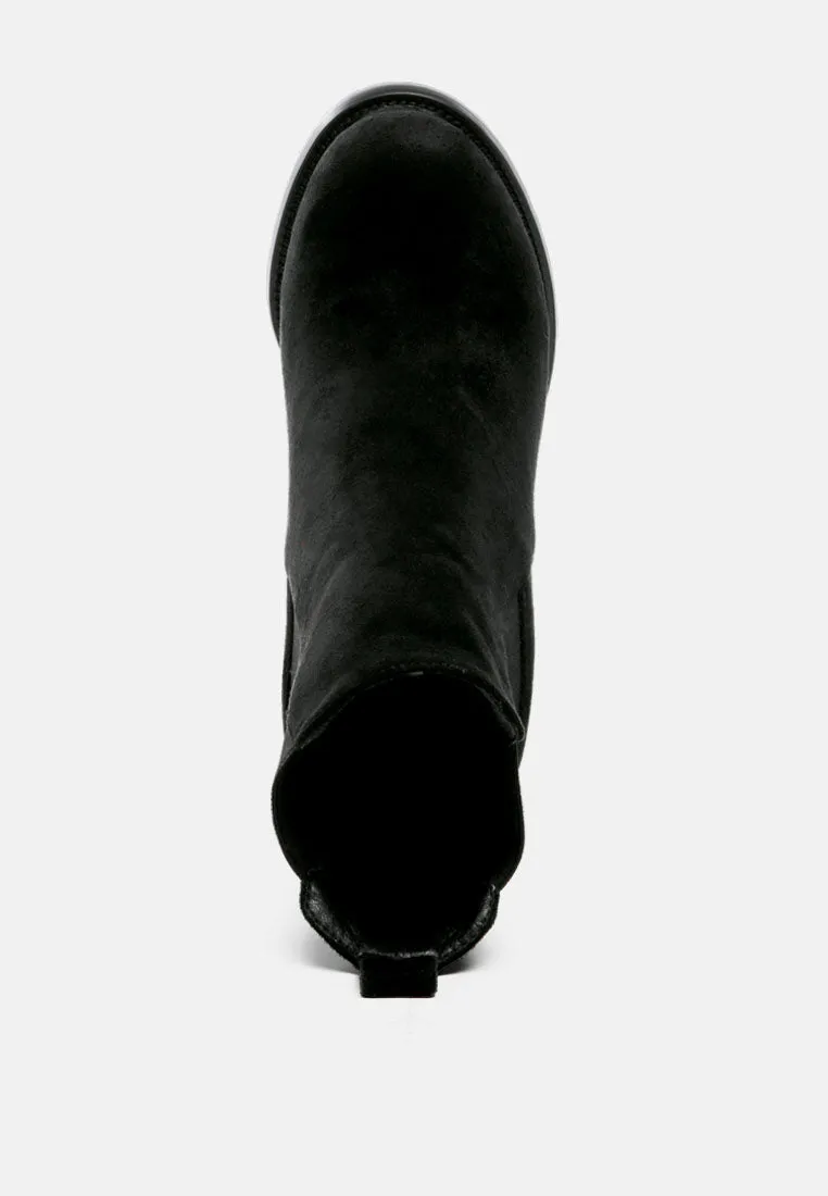 Spire Suede Block Heeled Boots By Ruw