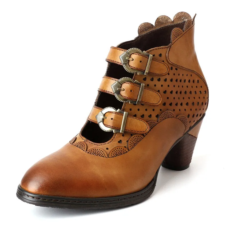 Steampunk leather boots