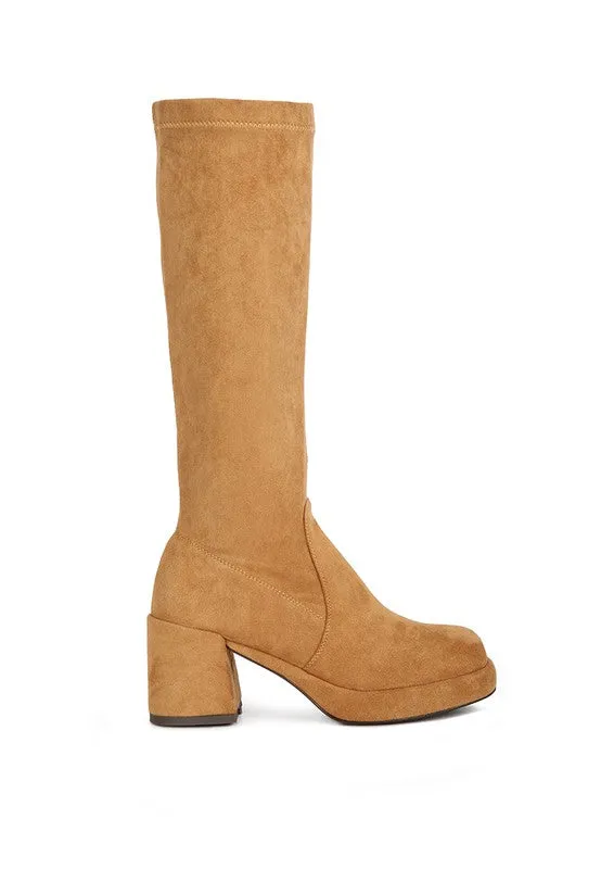 Suedette High Ankle Boots