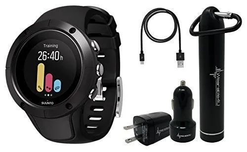 Suunto Spartan Trainer Wrist HR Multisport Lightweight GPS Watch and Wearable4U Ultimate Power Pack Bundle