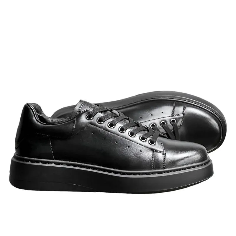 TNV Casual Leather Shoes Genuine Leather Thick Bottom Sneakers Laces Up autumn winter Breathable DS2863