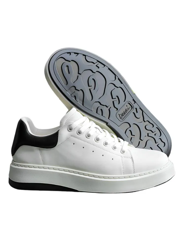 TNV Casual Leather Shoes Genuine Leather Thick Bottom Sneakers Laces Up autumn winter Breathable DS2863