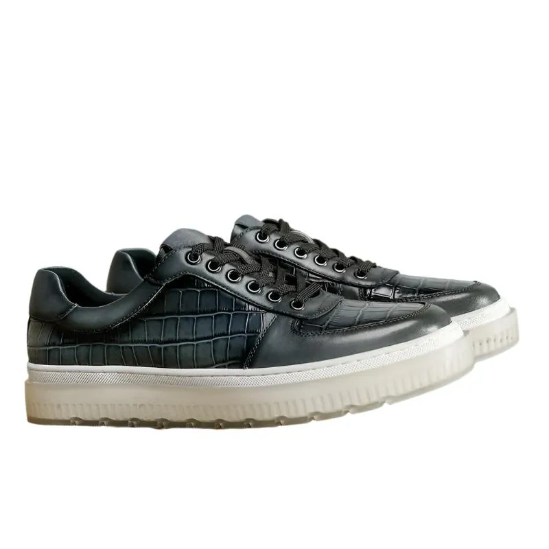 TNV Casual Leather Shoes Genuine Leather Thick Bottom Sneakers Laces Up  Breathable DS3337