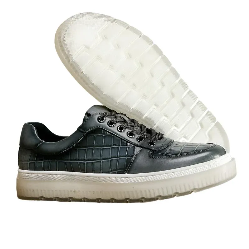 TNV Casual Leather Shoes Genuine Leather Thick Bottom Sneakers Laces Up  Breathable DS3337