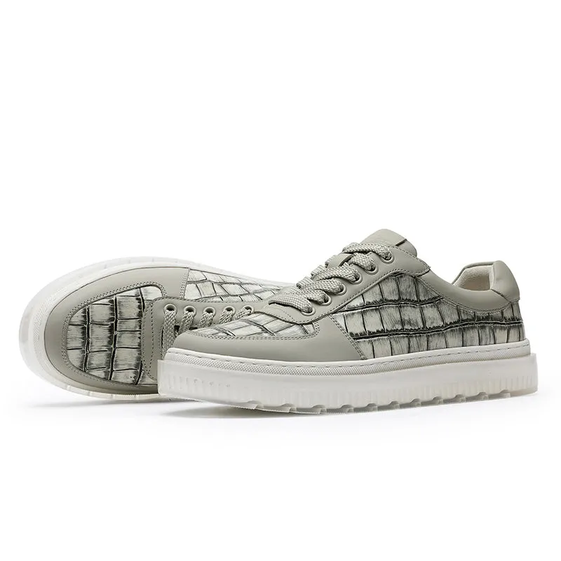 TNV Casual Leather Shoes Genuine Leather Thick Bottom Sneakers Laces Up  Breathable DS3337