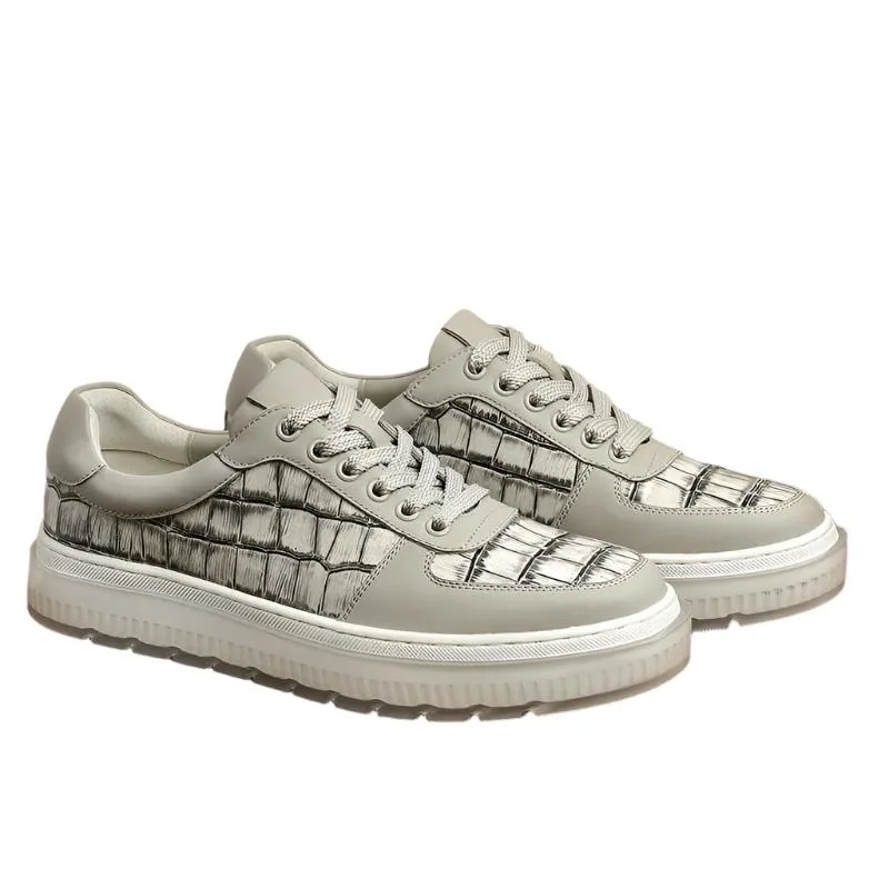 TNV Casual Leather Shoes Genuine Leather Thick Bottom Sneakers Laces Up  Breathable DS3337