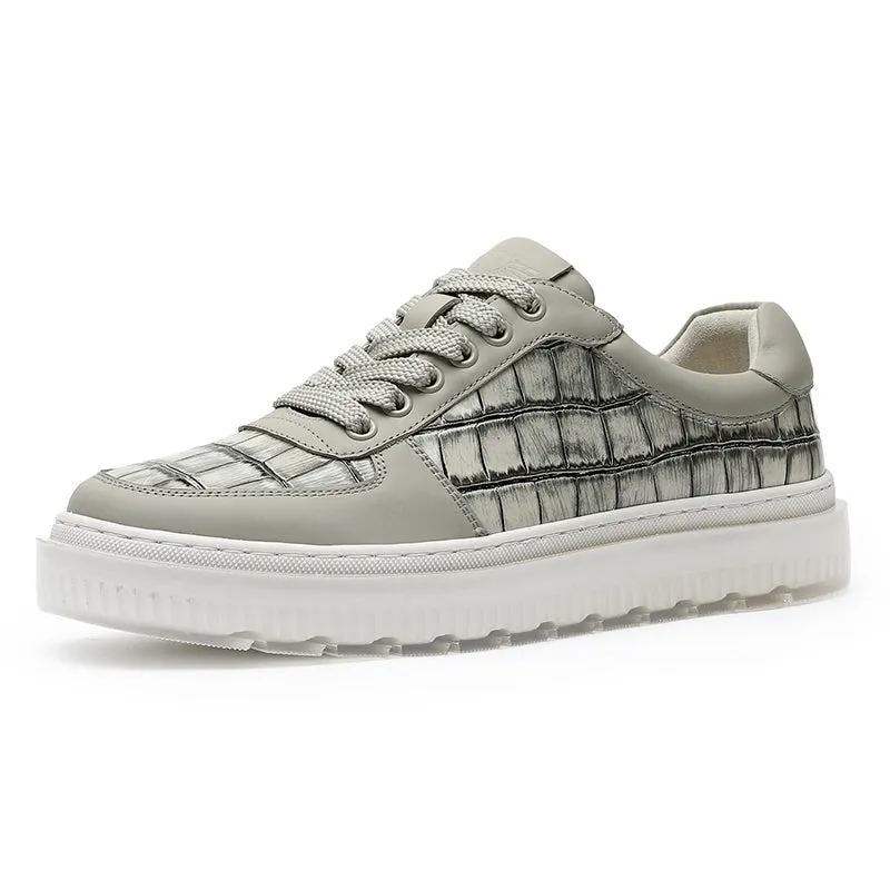 TNV Casual Leather Shoes Genuine Leather Thick Bottom Sneakers Laces Up  Breathable DS3337