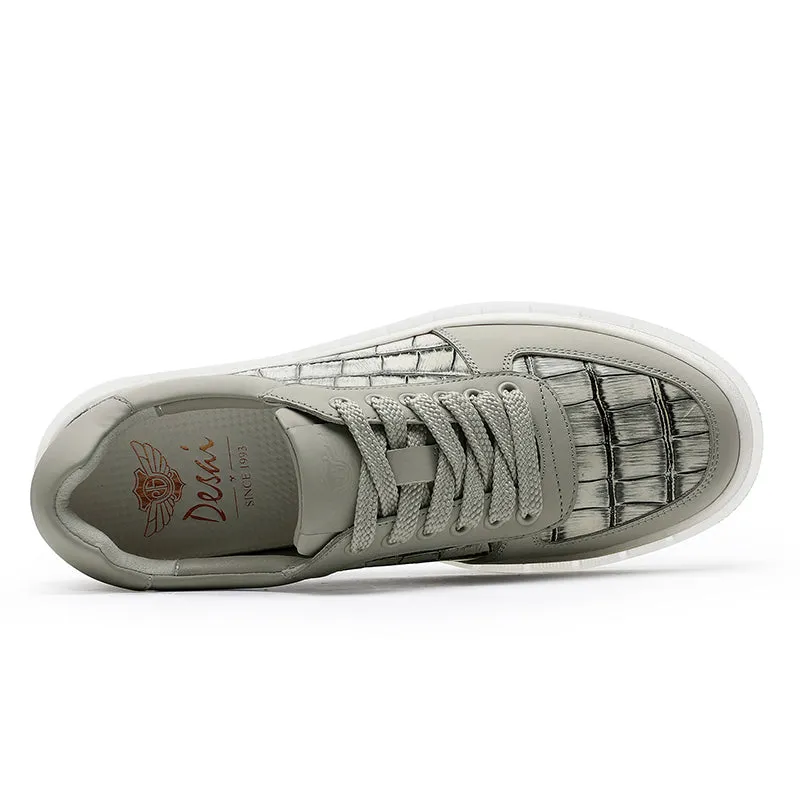 TNV Casual Leather Shoes Genuine Leather Thick Bottom Sneakers Laces Up  Breathable DS3337