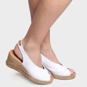Toni Pons LAILA Peep Toe Wedge-WHITE