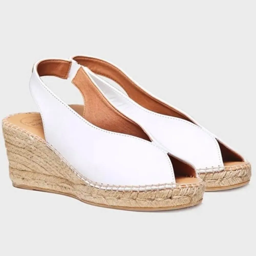 Toni Pons LAILA Peep Toe Wedge-WHITE