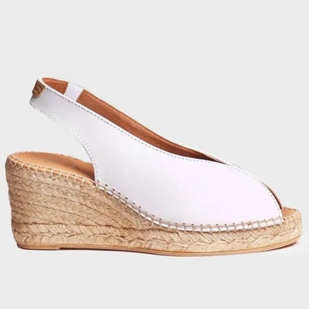 Toni Pons LAILA Peep Toe Wedge-WHITE