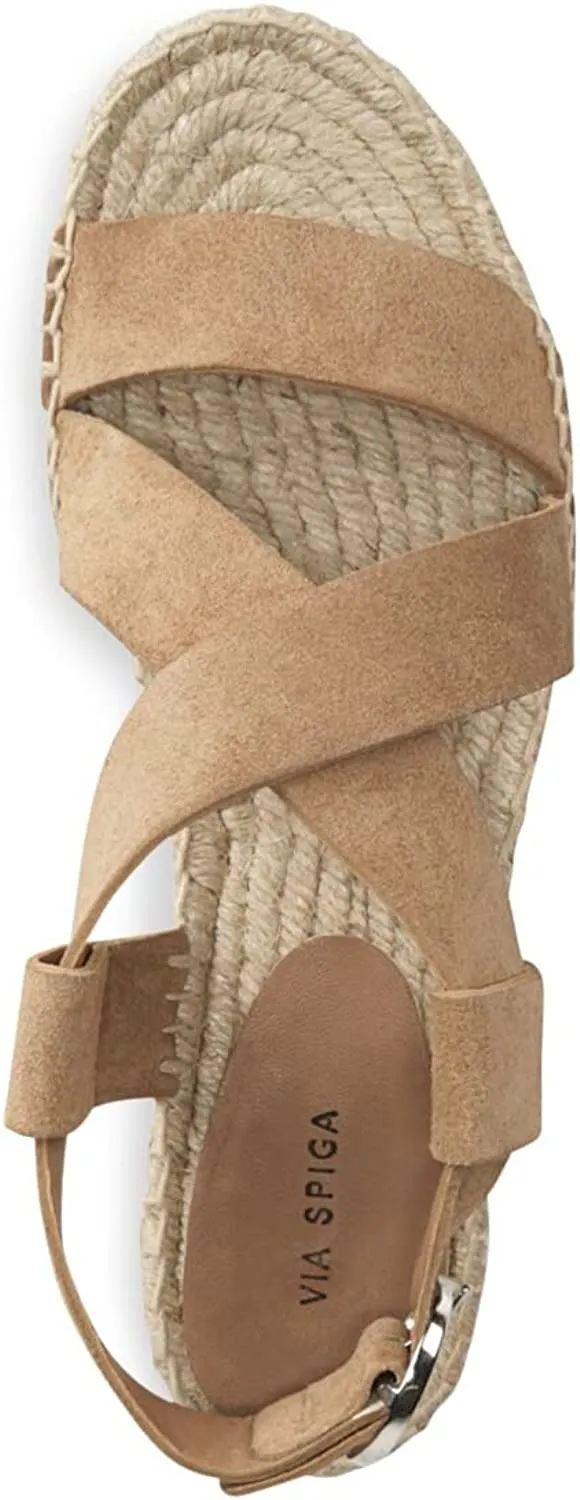 VIA SPIGA Womens V-Gia Leather Strappy Espadrilles Tan 9 Medium (B,M)
