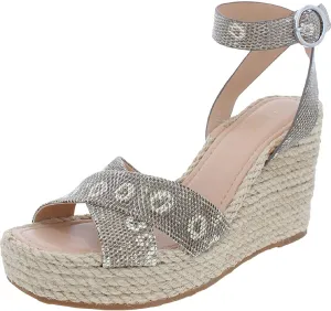 VIA SPIGA Womens V Sesilia Faux Leather Wedge Sandals Taupe 8 Medium (B,M)