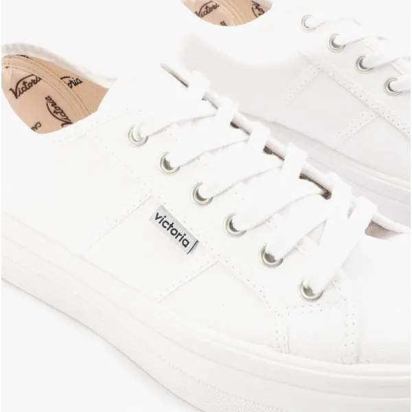Victoria BARCELONA Womens Platform Canvas Trainers White