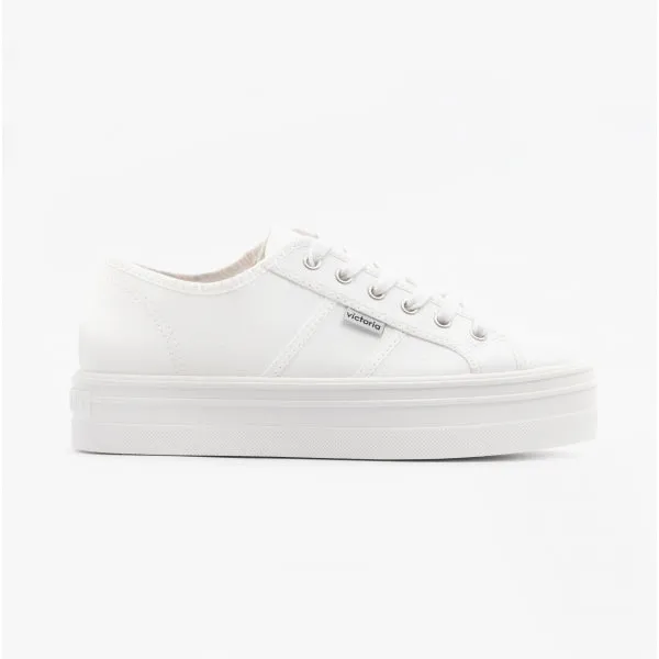 Victoria BARCELONA Womens Platform Canvas Trainers White