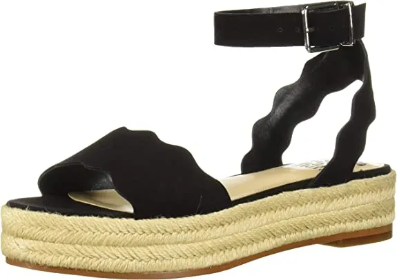 Vince Camuto Women's Footwear Kamperla Espadrille Wedge Sandal, Black, 5.5 Medium US