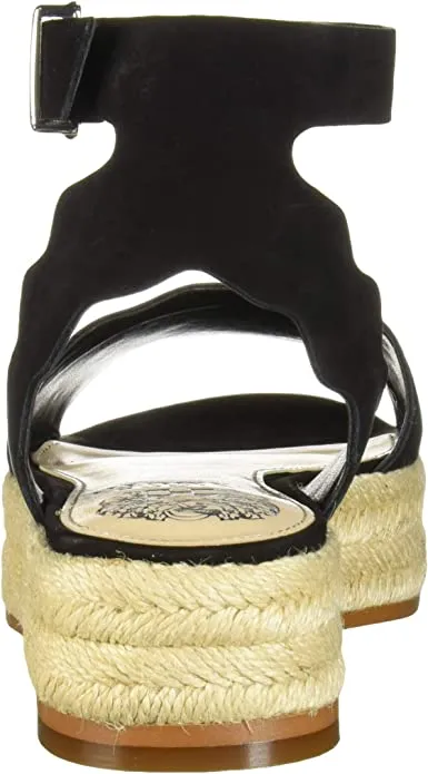 Vince Camuto Women's Footwear Kamperla Espadrille Wedge Sandal, Black, 5.5 Medium US